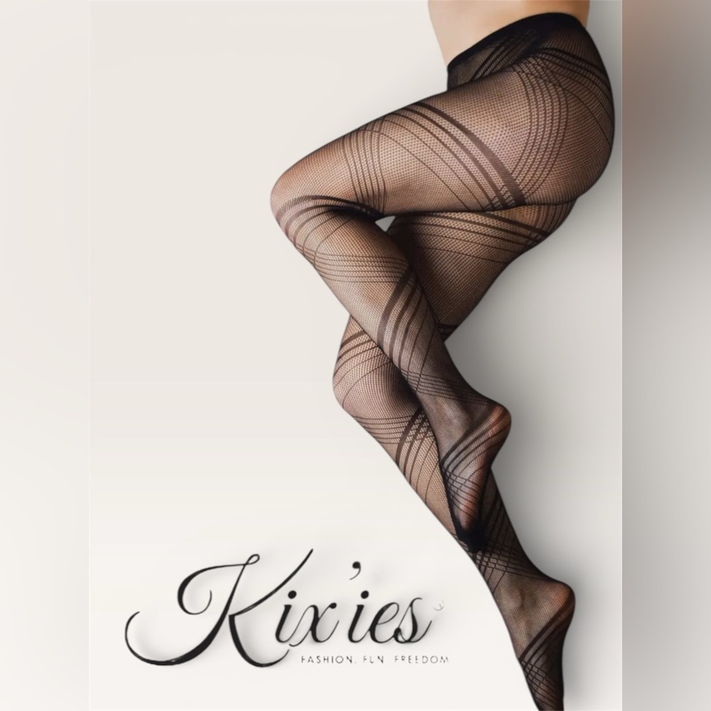 Black Patterned Tights- Plus available
